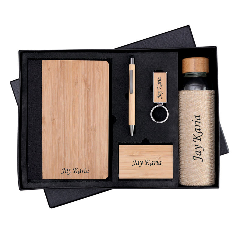 Eco-Friendly Gift Set (Diary Bottle Pen Keychain Card Holder)