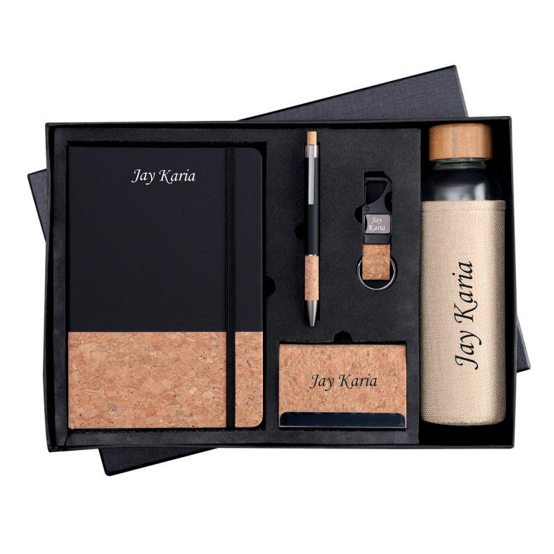Eco-Friendly Gift Set (Diary Bottle Pen Keychain Card Holder)