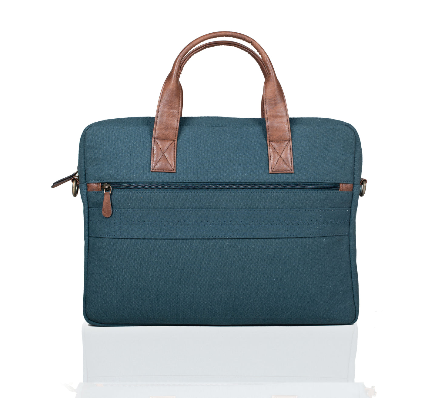 Canvas with Faux Leather Laptop Bag - Personalised