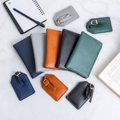 Passport Cover with Leather Luggage Tags