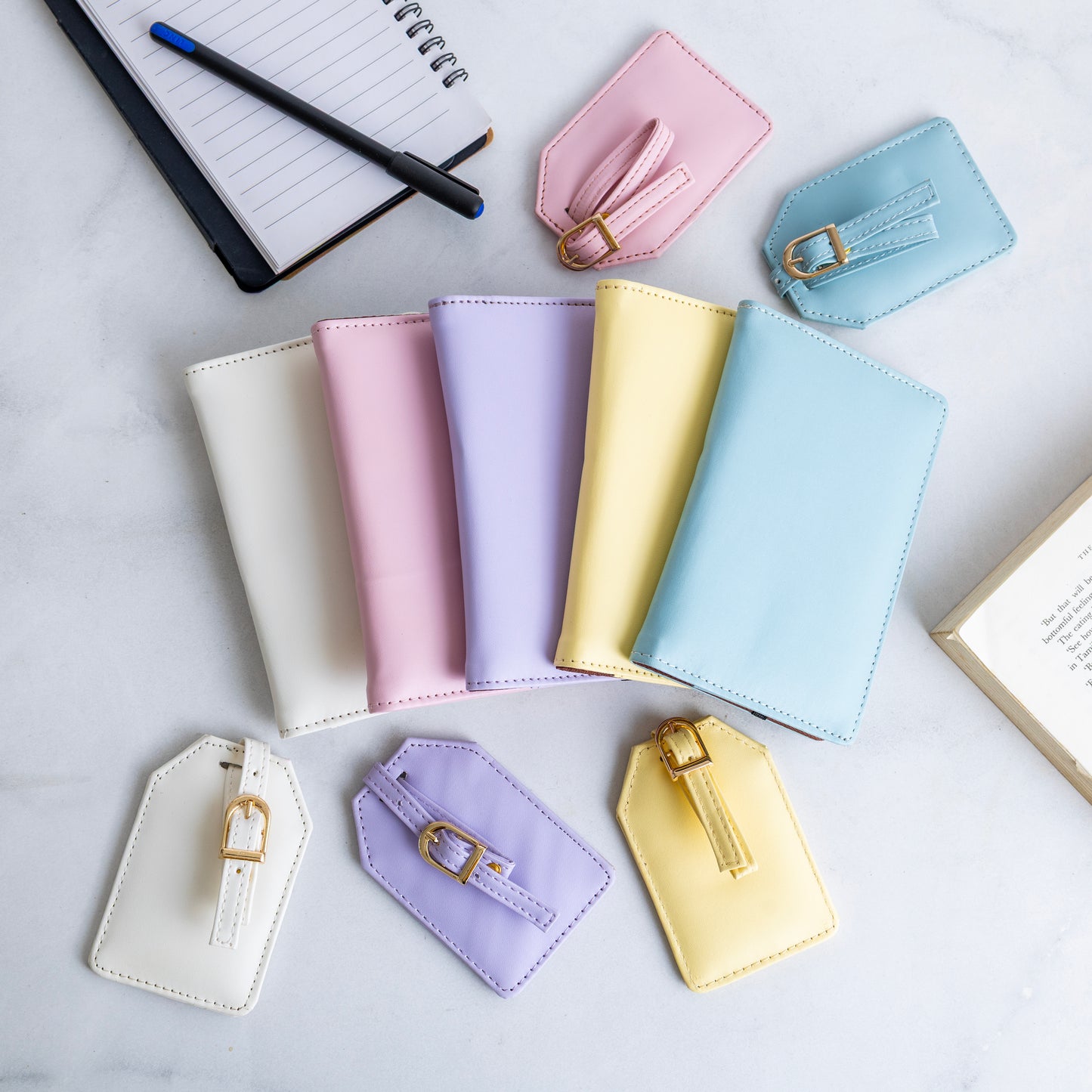 Passport Cover with Leather Luggage Tags