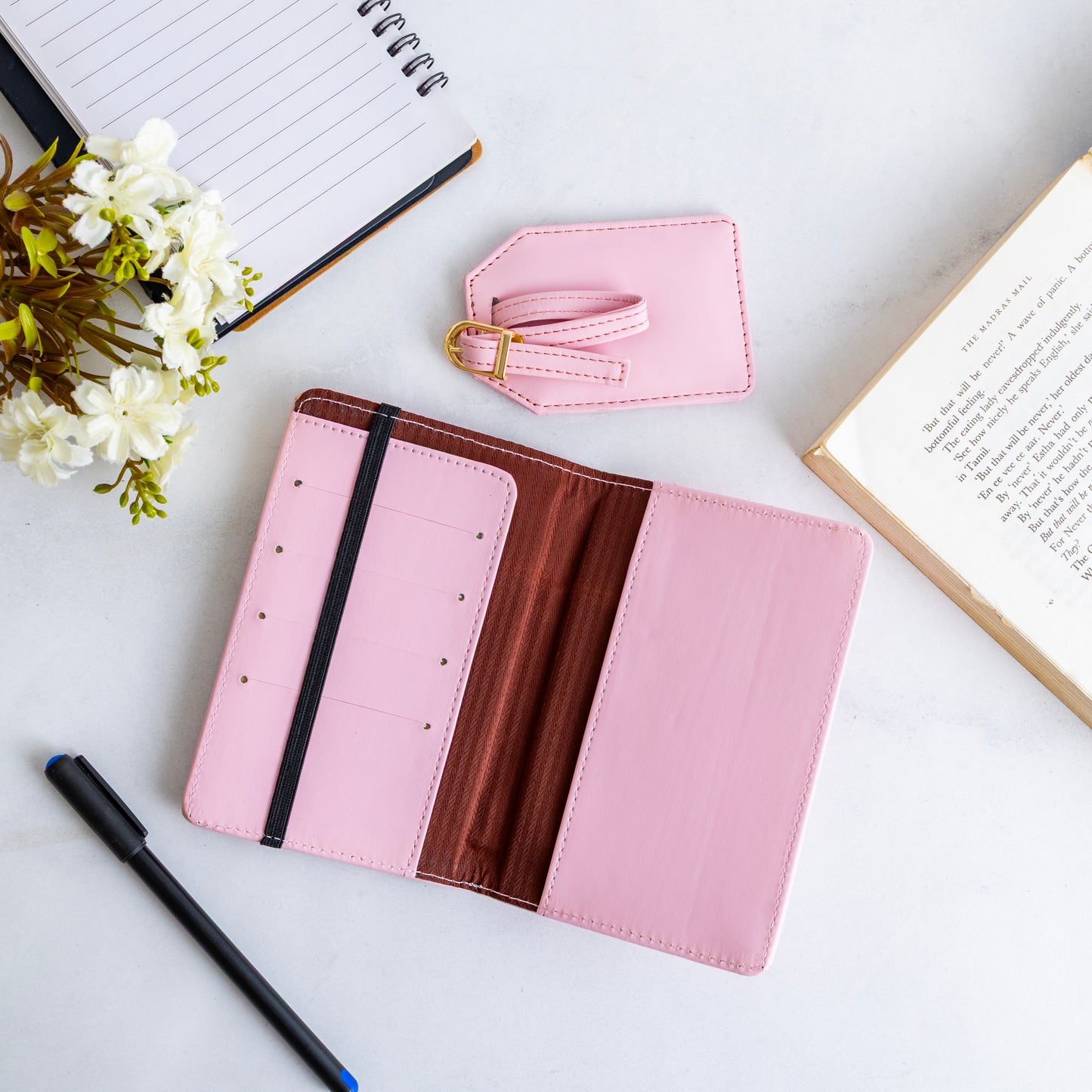 Passport Cover with Leather Luggage Tags