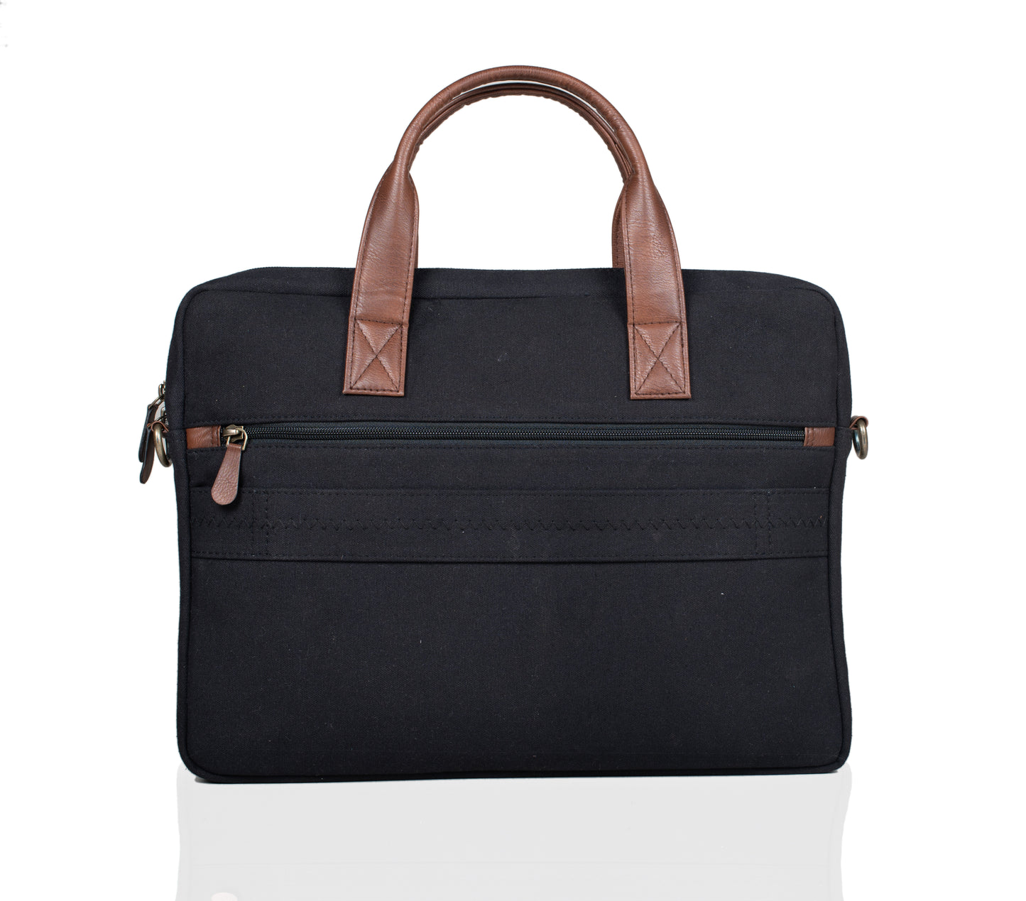 Canvas with Faux Leather Laptop Bag - Personalised
