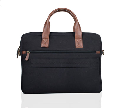 Canvas with Faux Leather Laptop Bag - Personalised