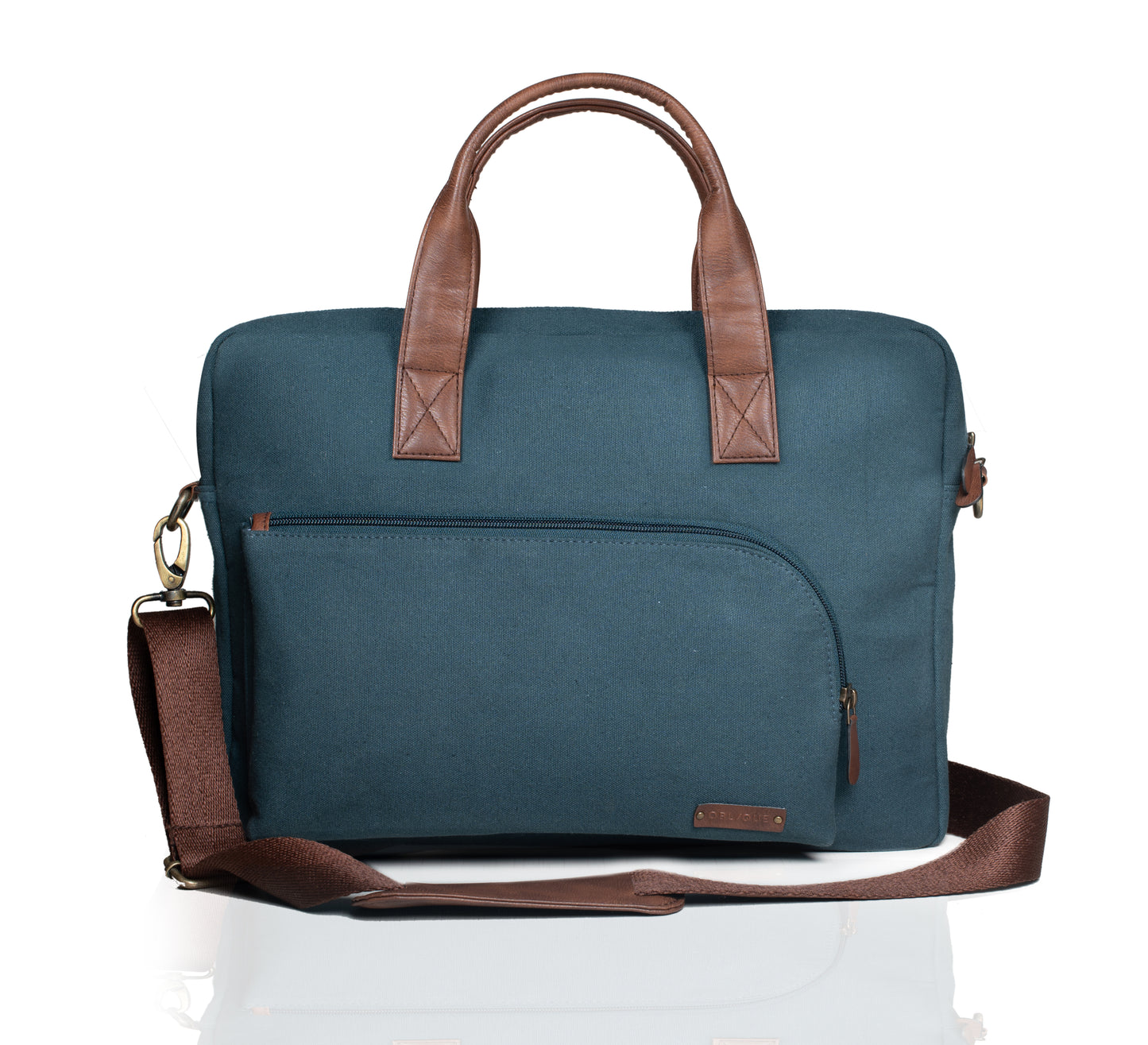 Canvas with Faux Leather Laptop Bag - Personalised